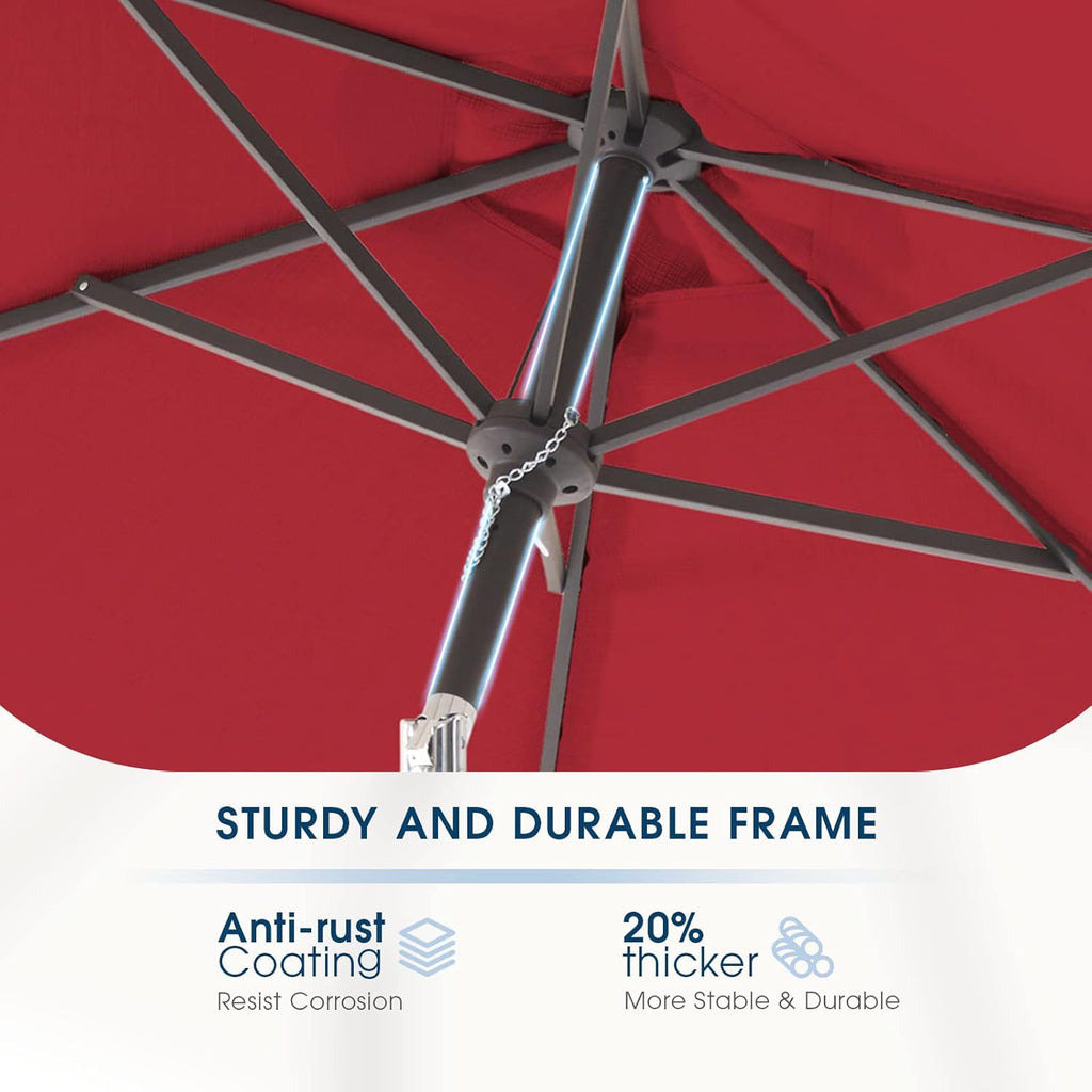 Olefin 6.6 x 9.8 FT Patio Umbrella (Apple Red) D5265