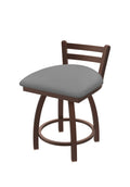 Low Back Swivel Vanity Stool with Bronze Finish and Grey Seat H134