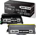 2 pks Black Drum Unit & Toner Cartridge for Brother Printer Series B345772