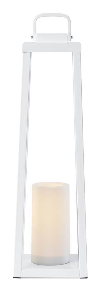 White Lantern with Flameless Candle U8835