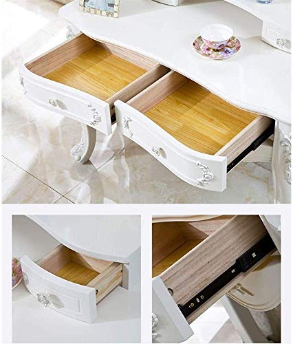 Solid Carved Dressing Vanity Table with Stool T508