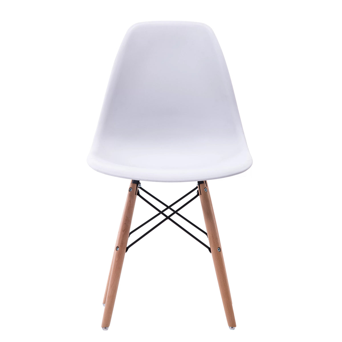 White Dining Chair Set of 2 Beech Wood Legs Q510