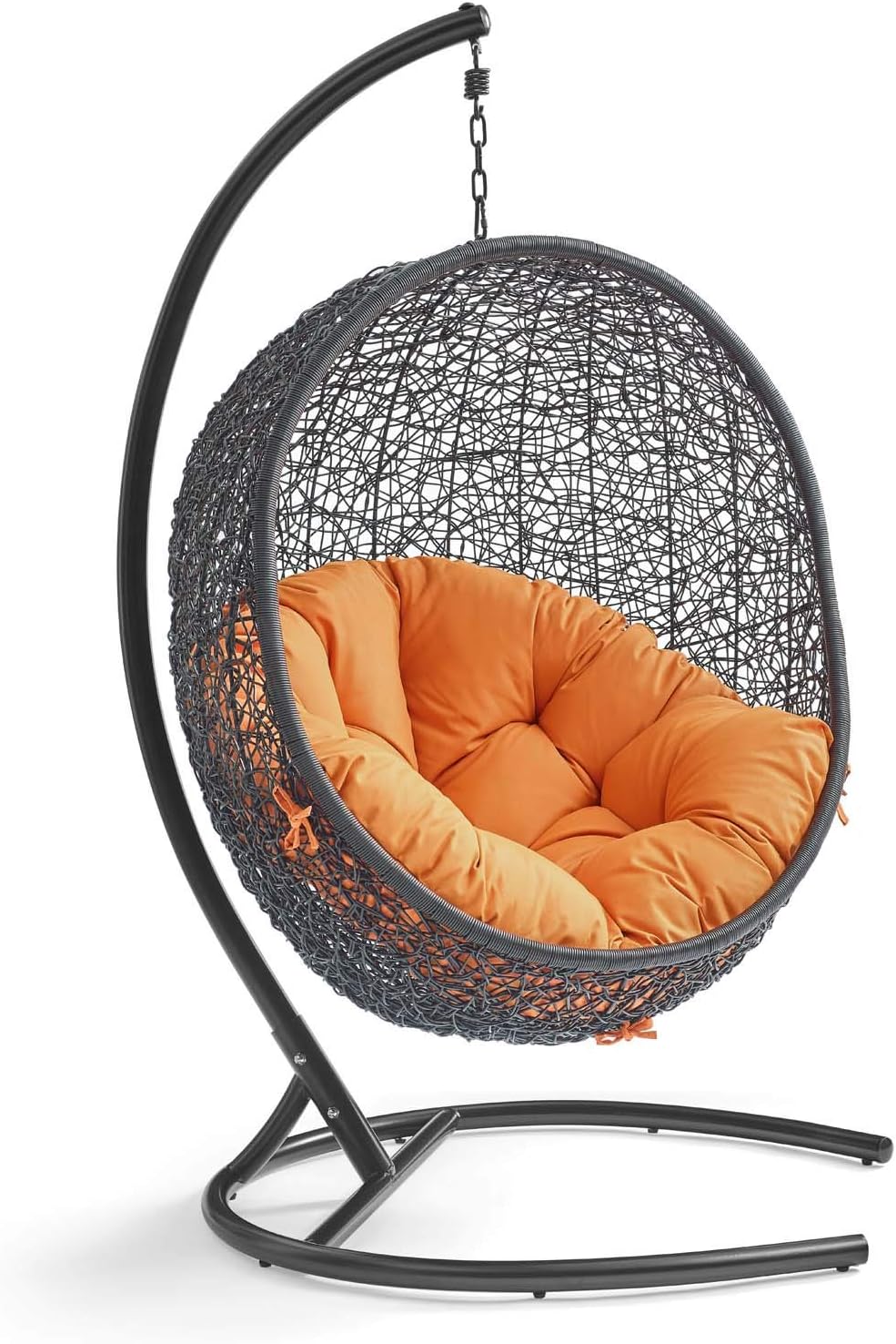 Beige Wicker Rattan Swing Chair with Stand X787434