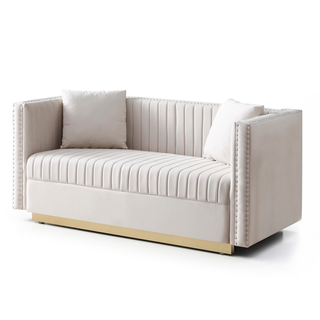 Tufted Velvet Loveseat J469161