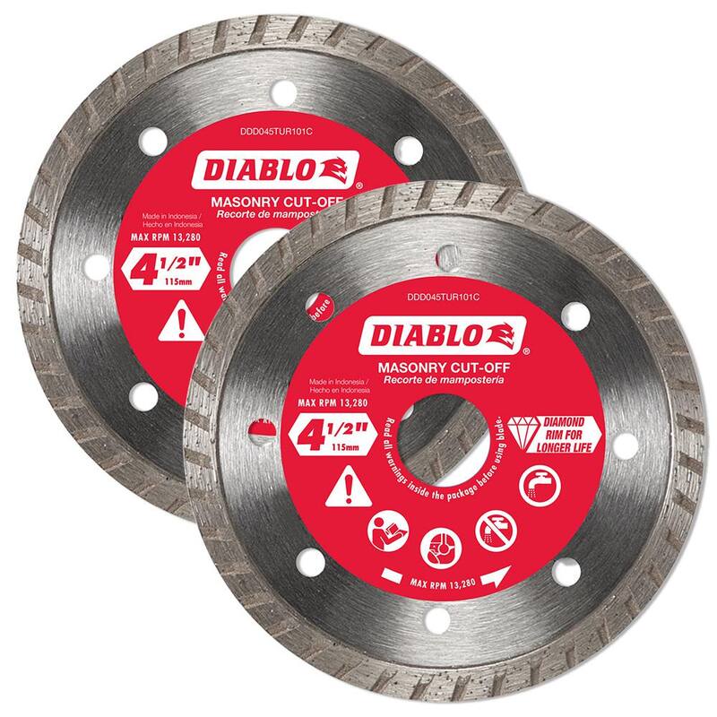 4-1/2 in. Turbo Rim Masonry Diamond Cut Off Blade 2-Pack U1143