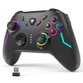 Wireless PC Gaming Controller with 9 Color LED Light, Turbo Function, Adjustable Vibration & Headphone Jack (2.4G) V701669