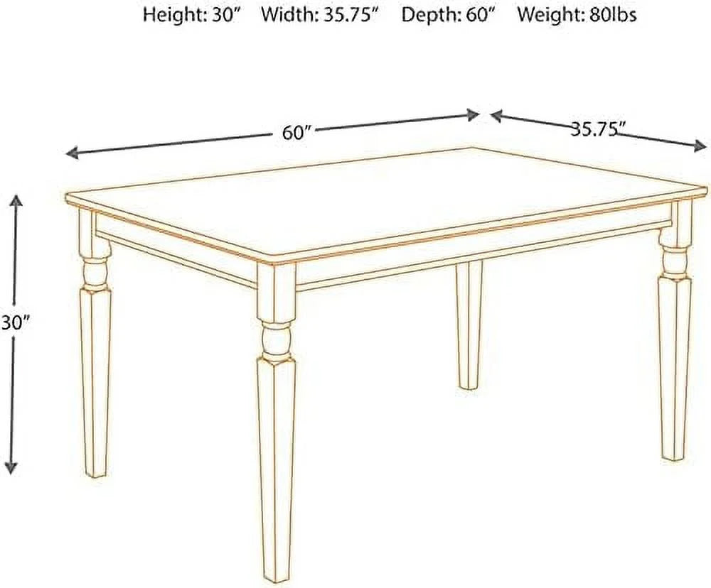 Solid Two-Toned Rectangular Dining Table W4553