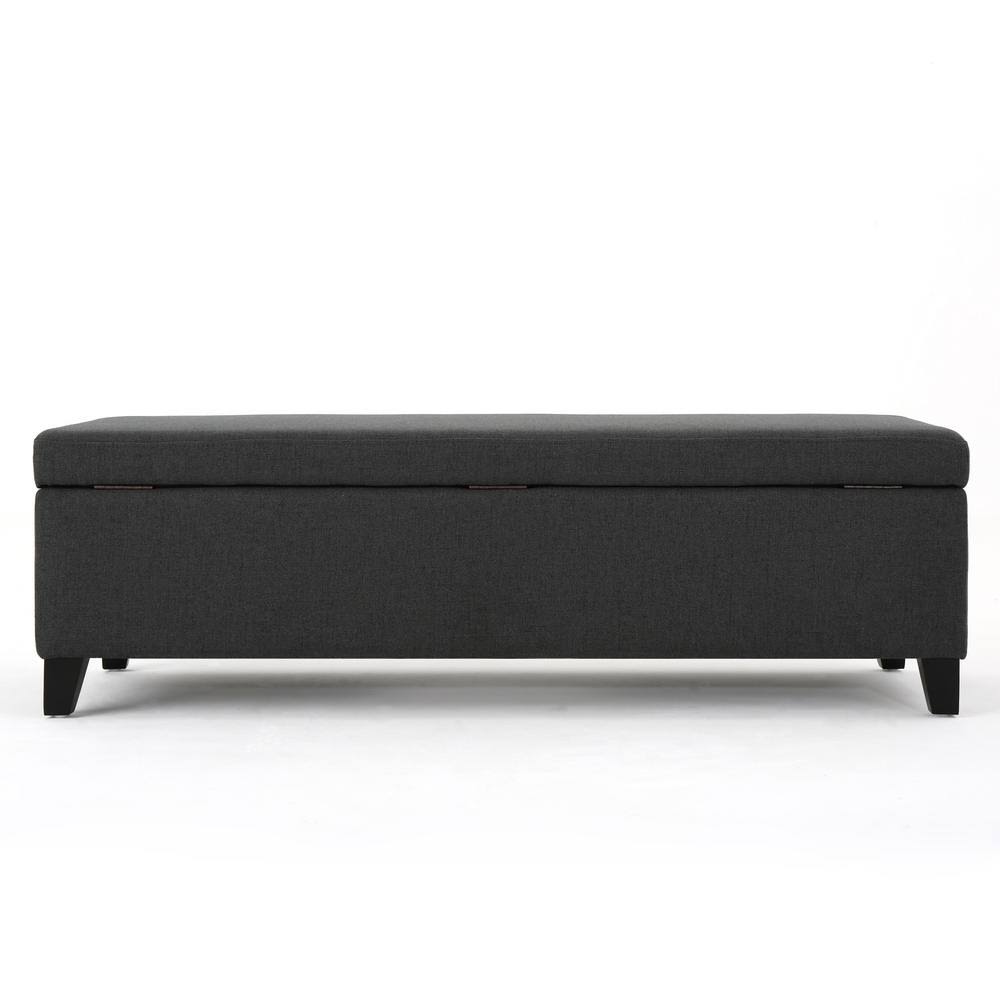 Dark Gray and Dark Brown Storage Ottoman U243