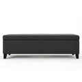 Dark Gray and Dark Brown Storage Ottoman U243
