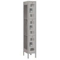 1 Wide Triple Tier Vented Metal Locker, 15 in. Unassembled - Gray L395