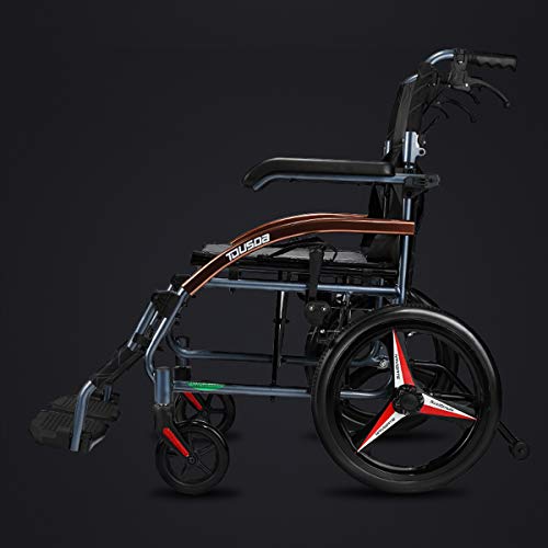 18" Seat 26lbs Magnesium Alloy Self-Propelled Transport Wheelchair P828