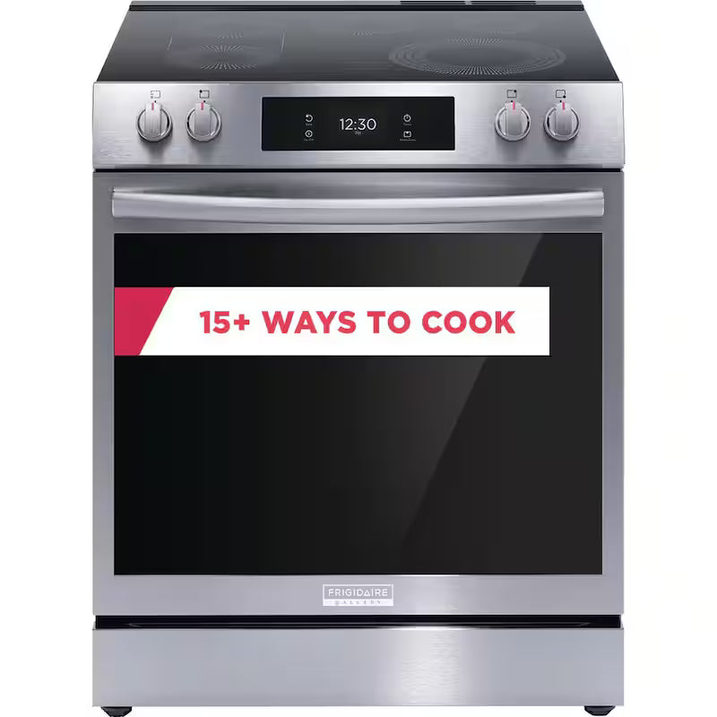 30 in. 6.2 cu.ft. 5 Element Slide-In Electric Range with Convection and Air Fry Stainless Steel N156