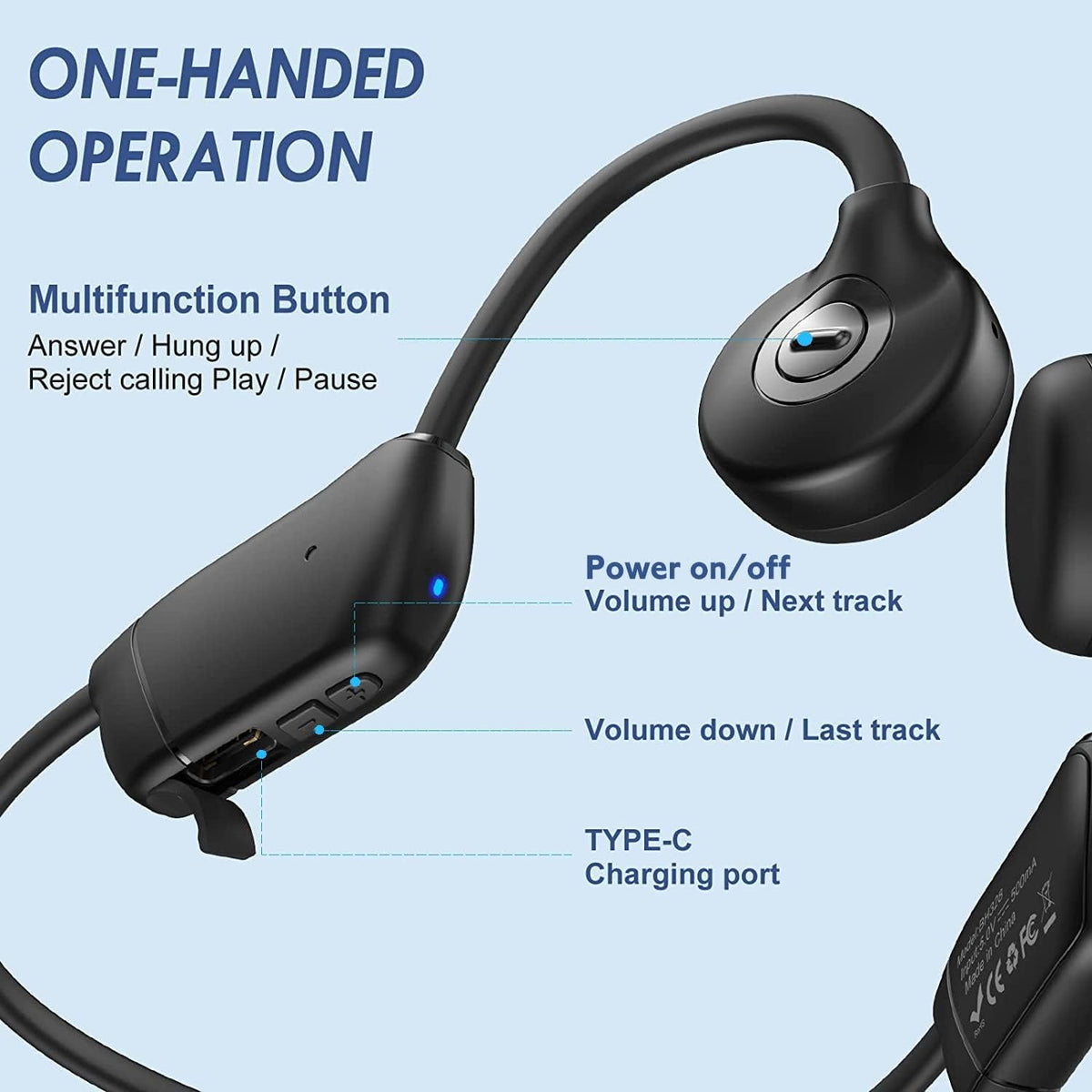 Wireless Open Ear Bone Conduction Headphones with MIC G492