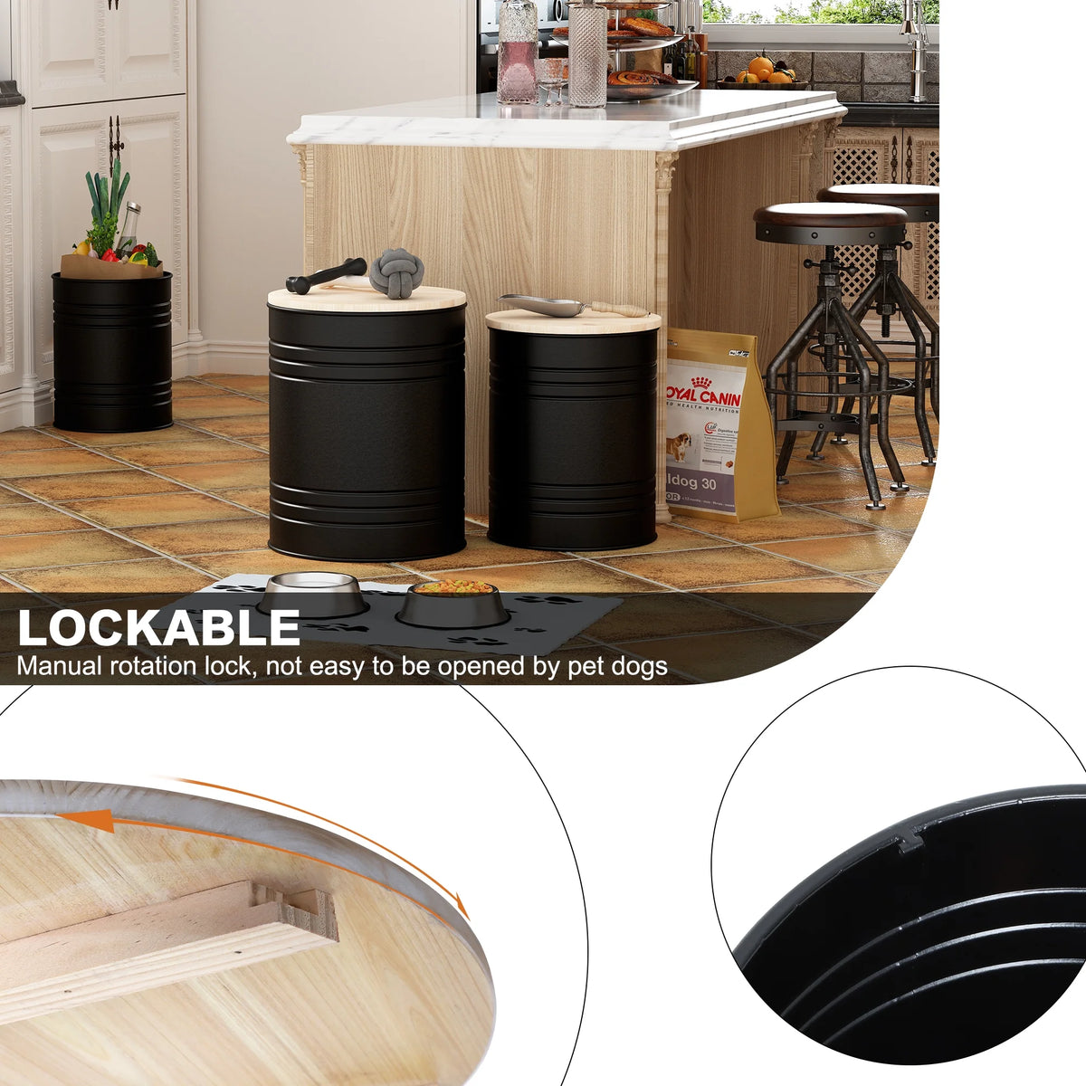 Set of 3 Round Storage Ottoman S9754