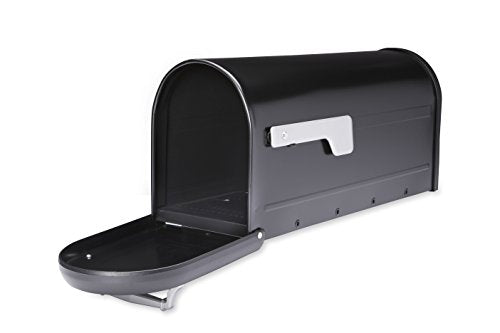 Black Aluminum Mailbox Post and Galvanized Steel Post-Mount Mailbox G597