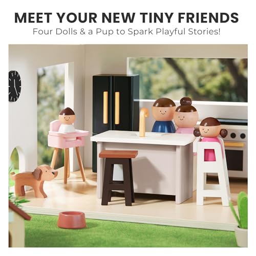 53Pcs Wooden Doll House with Furniture U804501