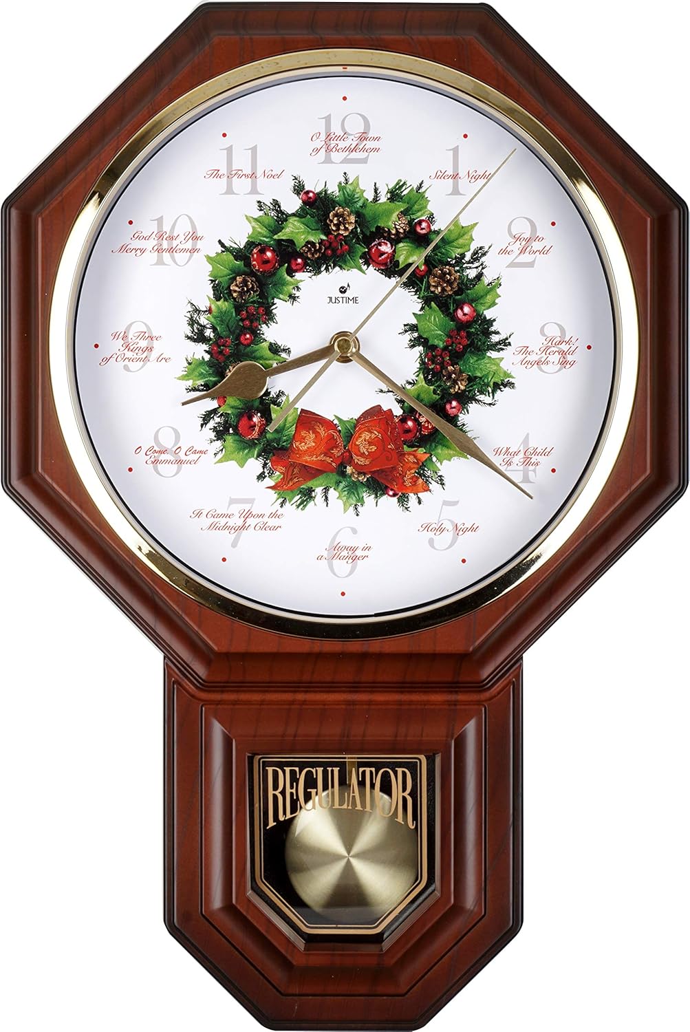 Red Mahogany Plastic Wall Clock S1916