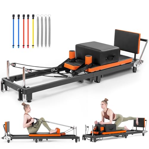 Foldable Pilates Reformer with Jump Board & Box T900641