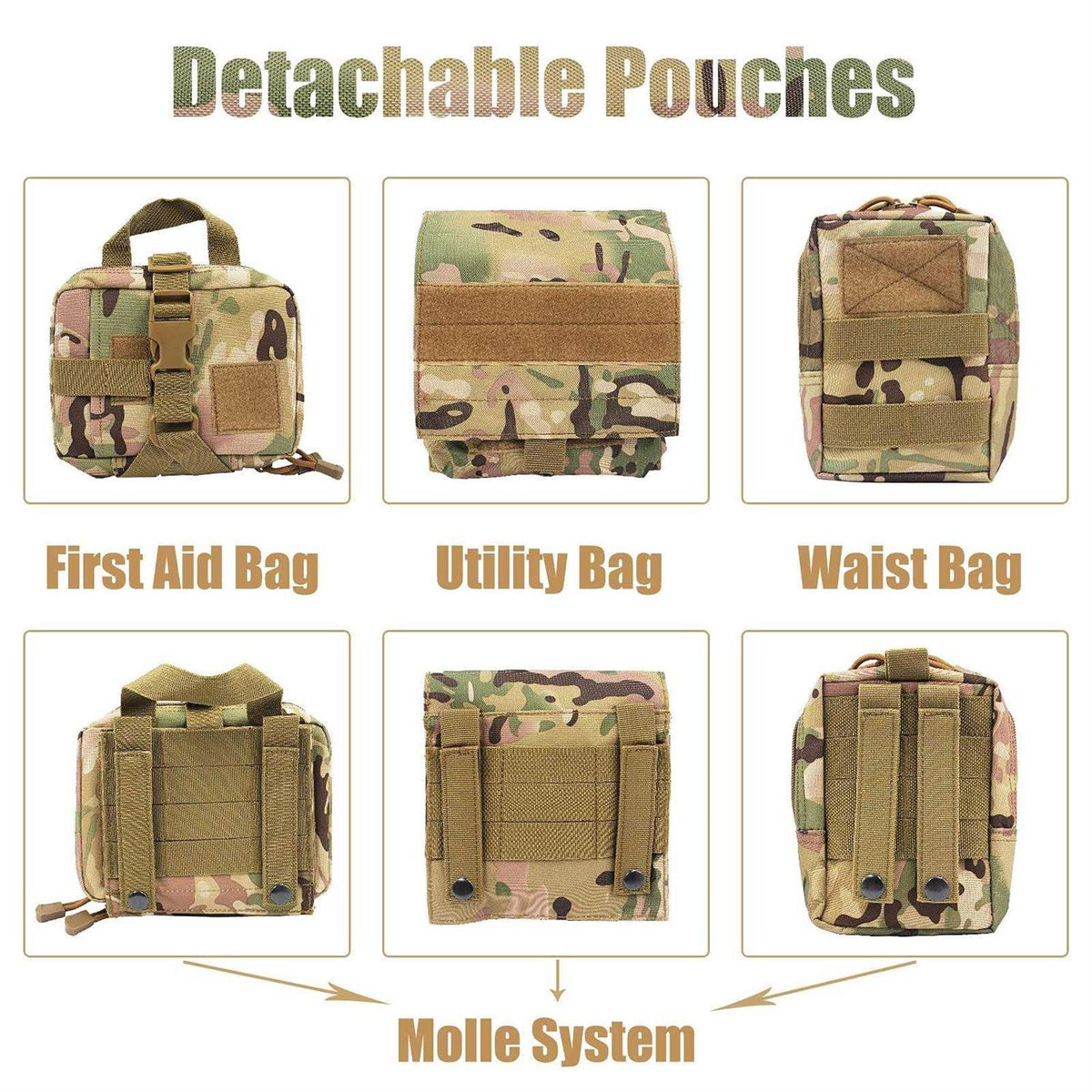 Tactical Dog Harness with Pouches J195783
