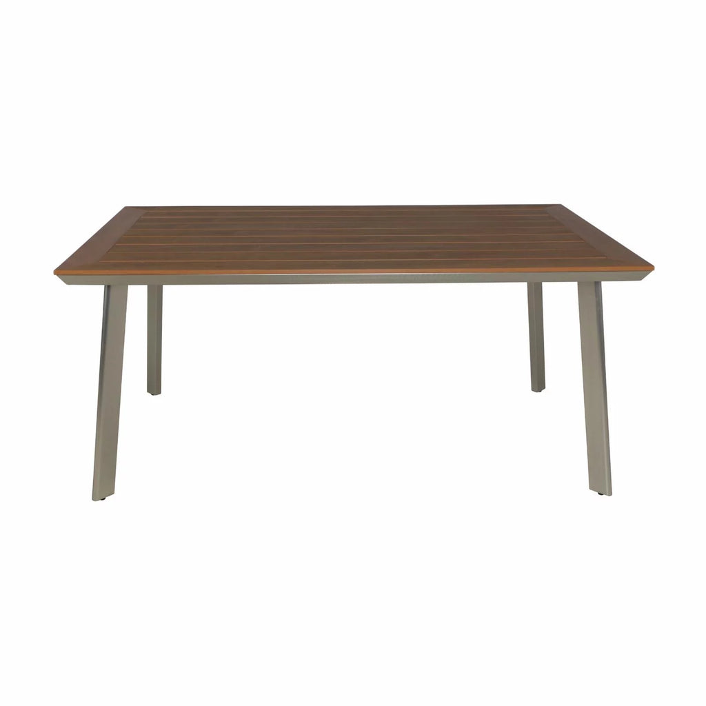 Aluminum and Faux Wood Dining Table Q804003
