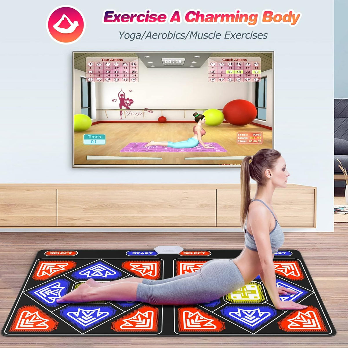Wireless Electronic Musical Dance Floor Mats with Rechargeable Host & Remote Controller X3281