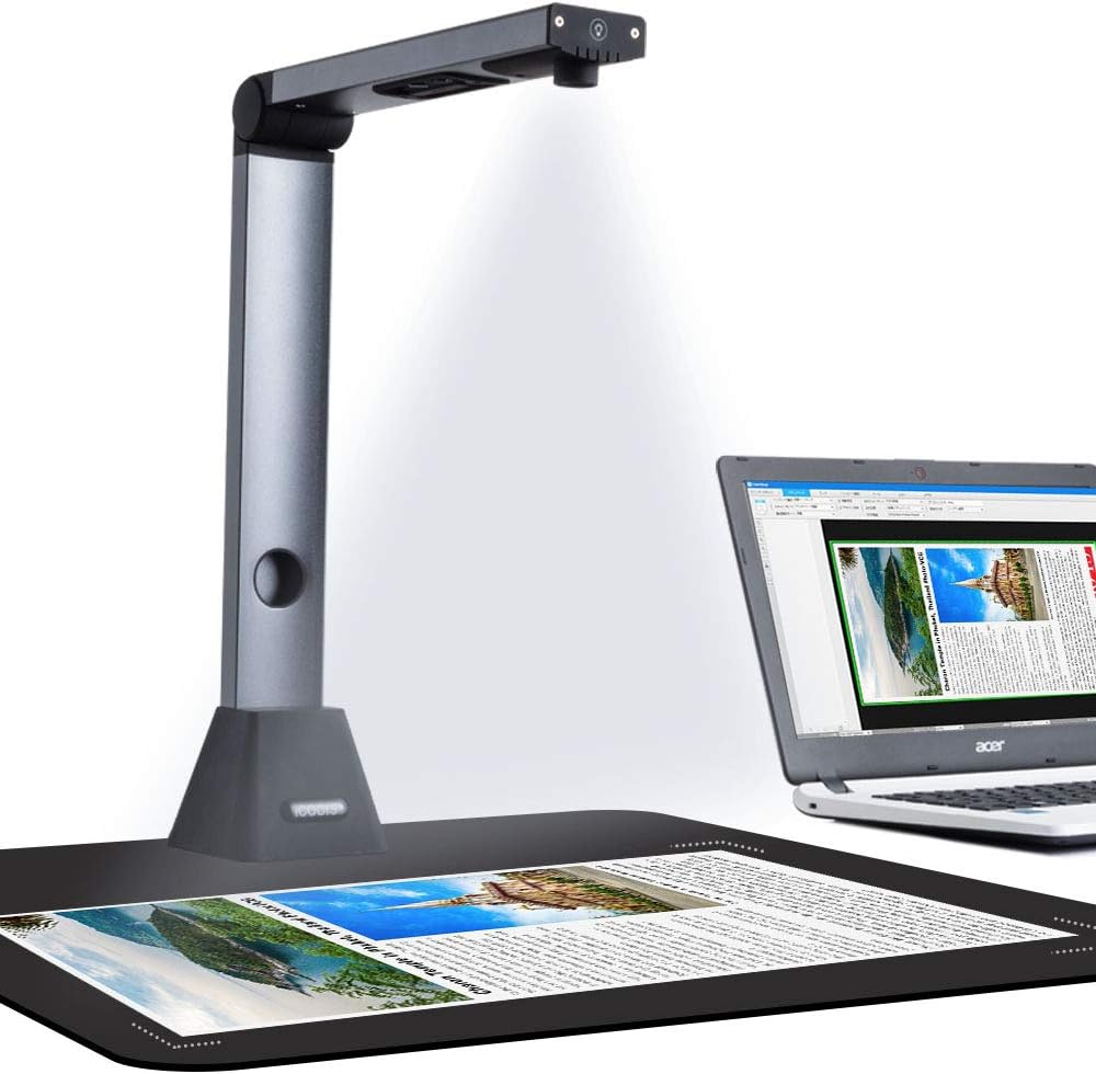 Document Camera & Overhead Scanner X3: Portable 8MP High Definition Capture Size A3 Multi-Language OCR USB Doc Cam F799