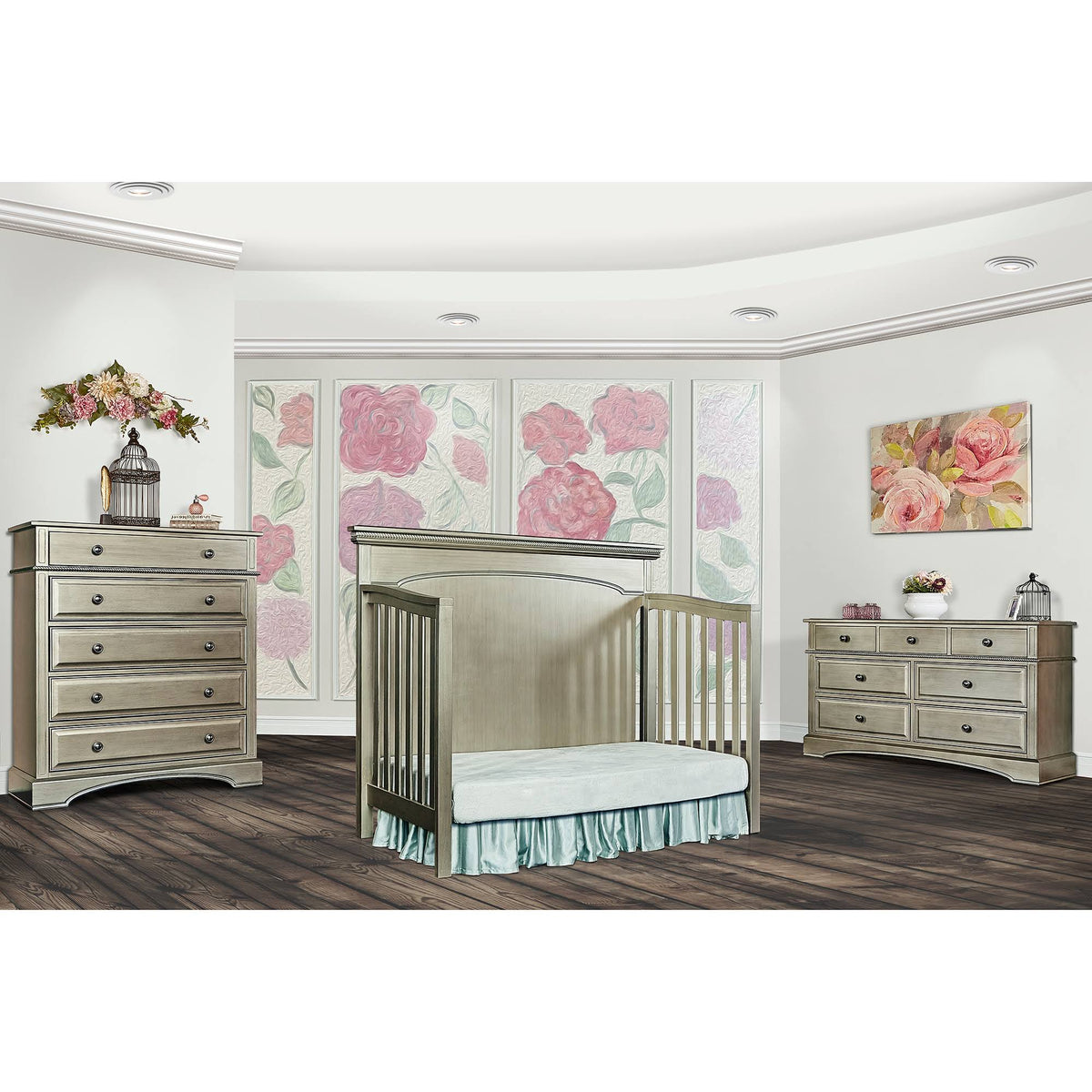 Antique Bronze Flat Top Convertible Crib W6006