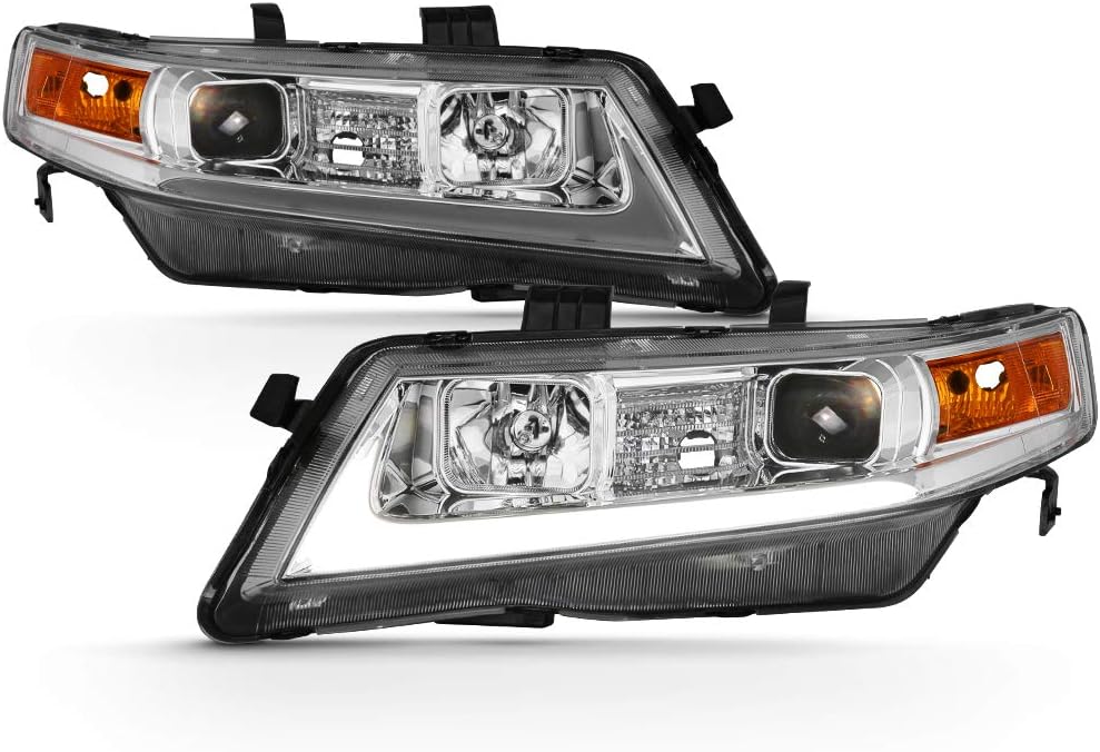 LED Tube Projector Headlights Chrome Housing N3310