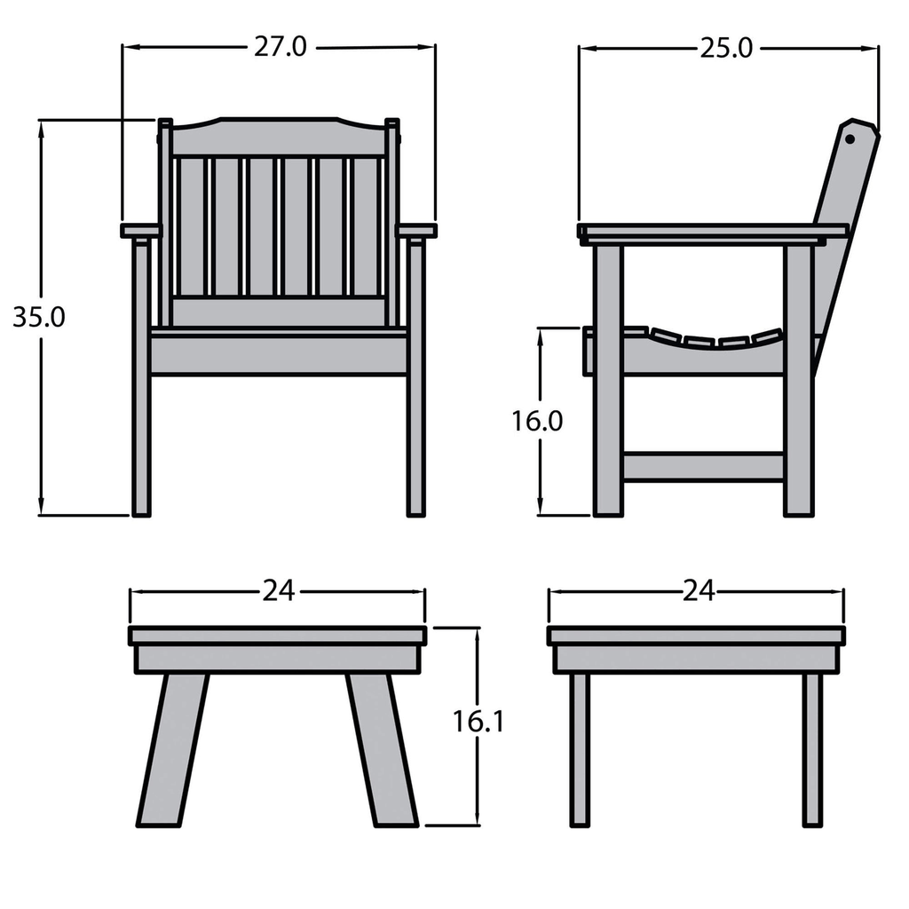 Black 3-Piece Plastic Patio Conversation Set B21583
