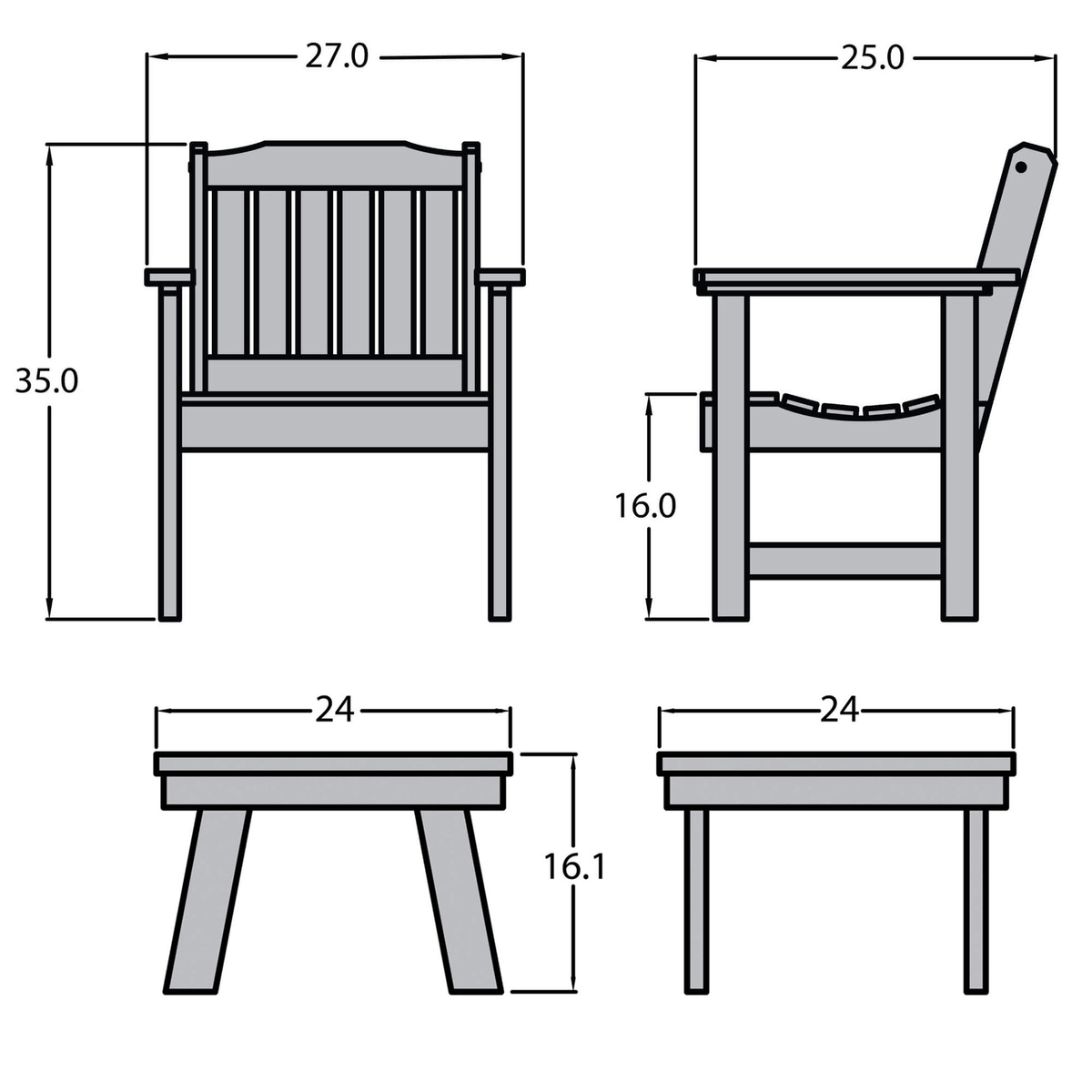 Black 3-Piece Plastic Patio Conversation Set B21583
