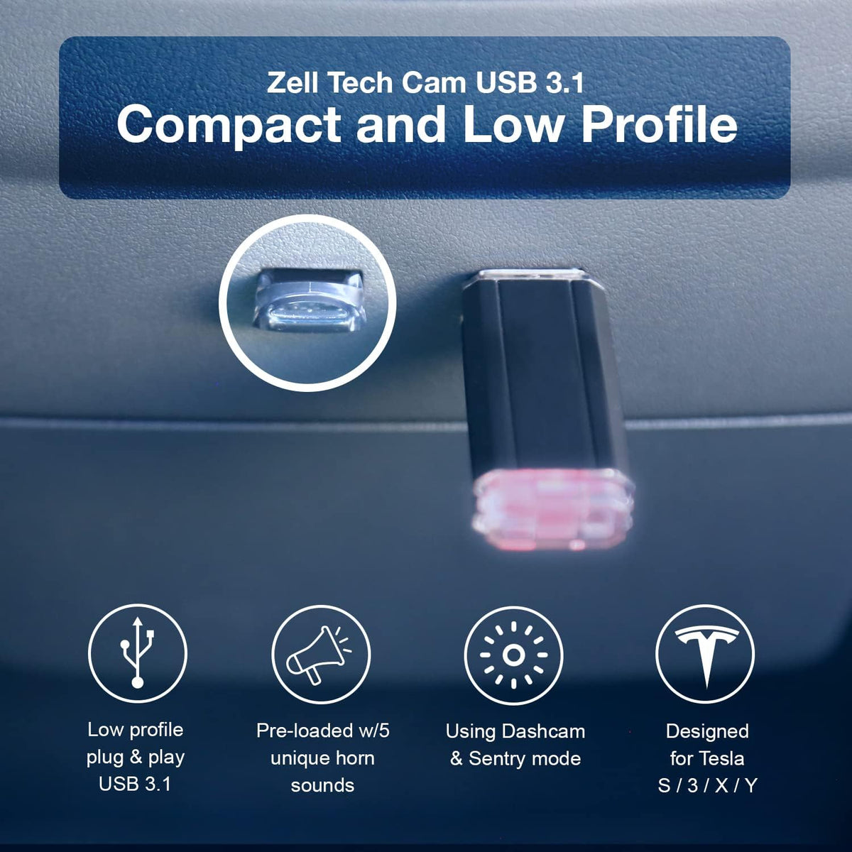 Dashcam and Boombox 3.1 Flash Drive for Tesla, 64GB, Pack of 2 V300
