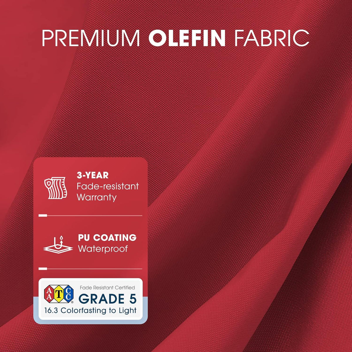 Olefin 6.6 x 9.8 FT Patio Umbrella (Apple Red) D5265
