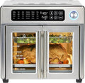 Extra Large French Door Air Fryer Toaster Oven Combo, Stainless Steel, 26QT Capacity Y716181