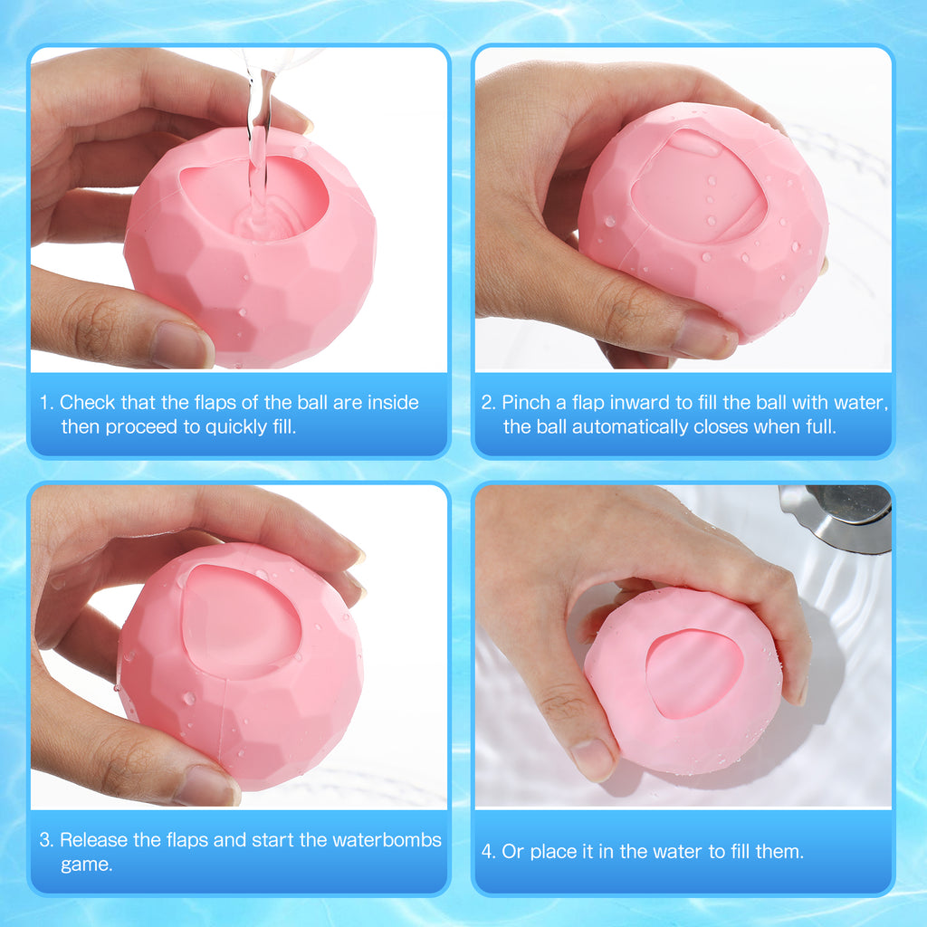 24 Pcs Water Childrens Toys Small Balls Reusable Balloons C30548