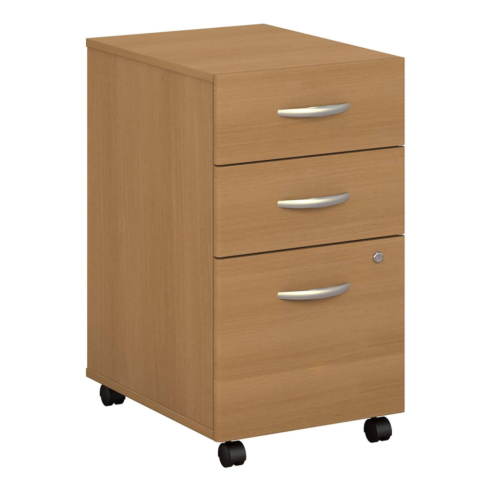 Light Oak 3 Drawer Mobile File Cabinet D106