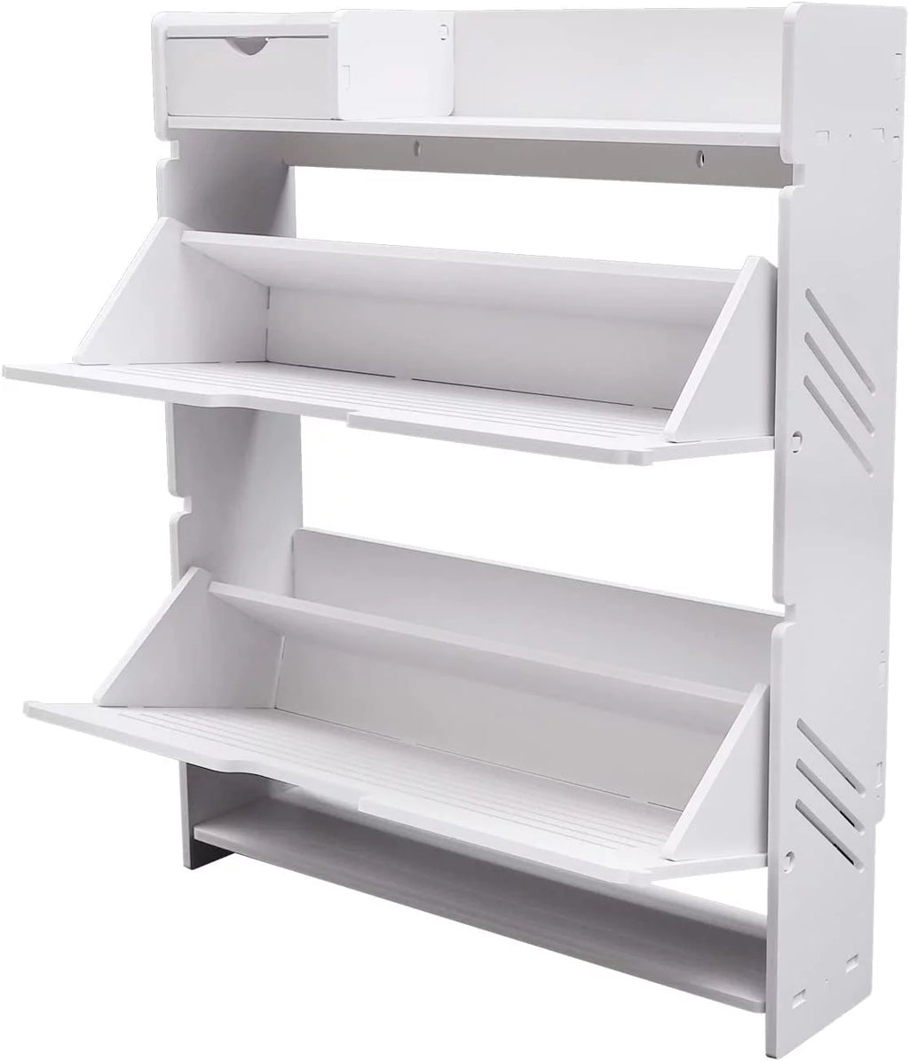 White 2 Tier Shoe Cabinet P357218