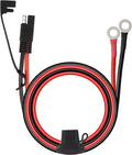 SAE Battery Connector 10AWG to Ring Terminal Harness with 15Amps Fuse 2 Pin Quick Disconnect 2FT Extension Cable W4967