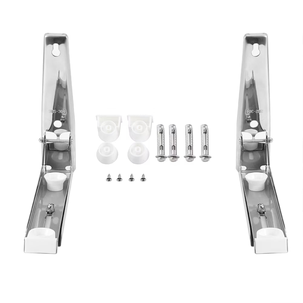 Adjustable 304 Stainless Steel Folding Wall-Mounted Microwave Oven Holder Bracket Shelf N72104