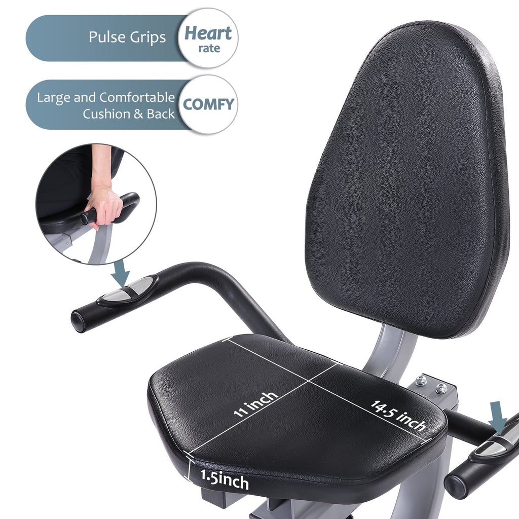 Indoor Recumbent Exercise Bike with Adjustable Seat D7025