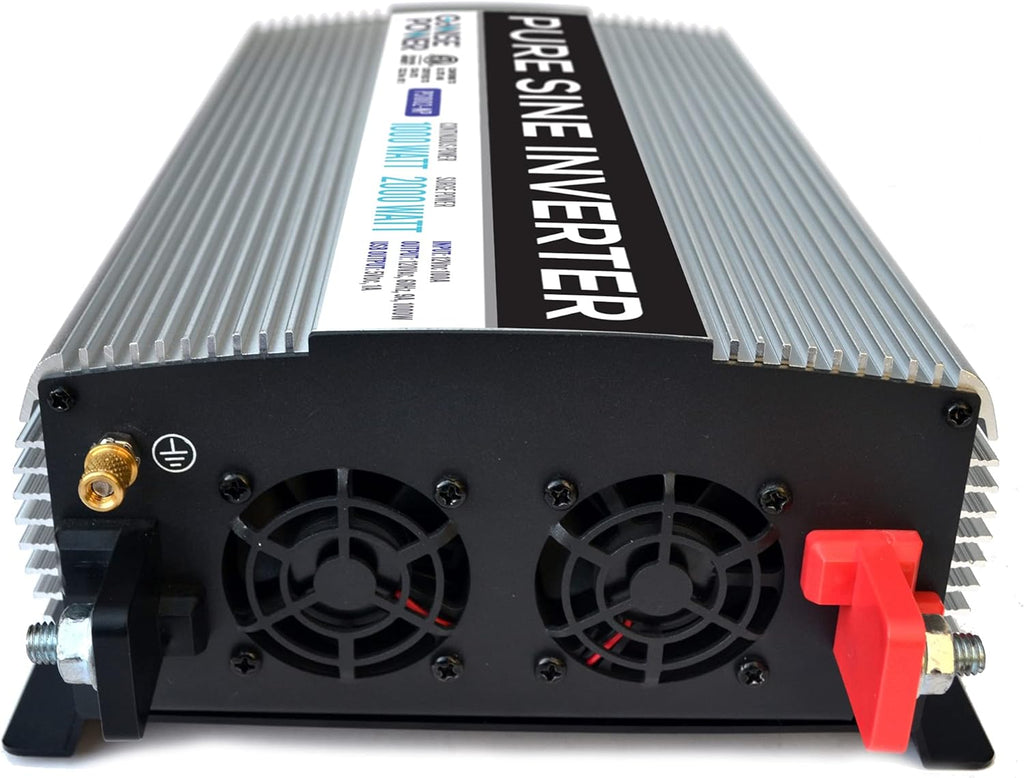 1000W Pure Sine Wave Inverter 12V DC to 120V AC with 2 AC Outlets and USB Port Z493513