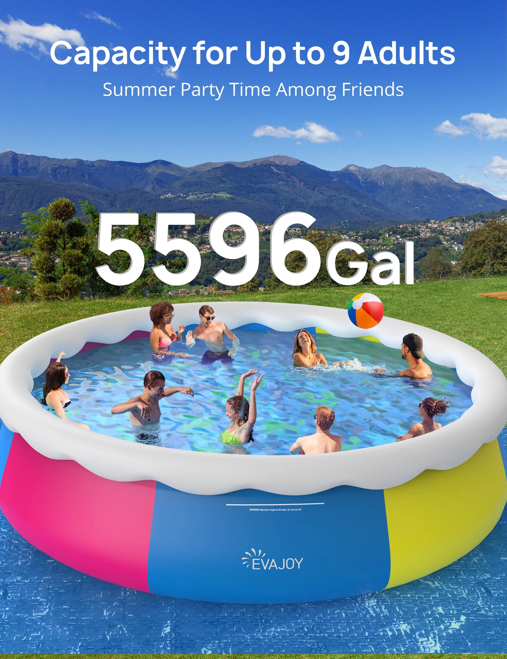 18ft *48in Above Ground Swimming Pool with Filter Pump, Ladder, Ground Cloth and Cover C5777