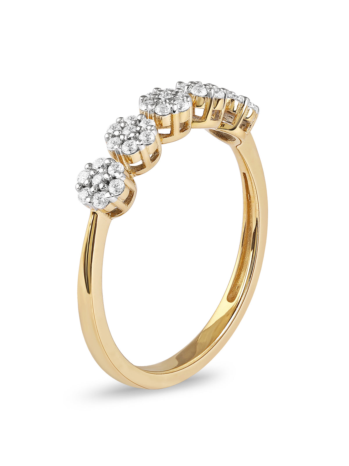 10K Yellow Gold Diamond Cluster Ring W1592