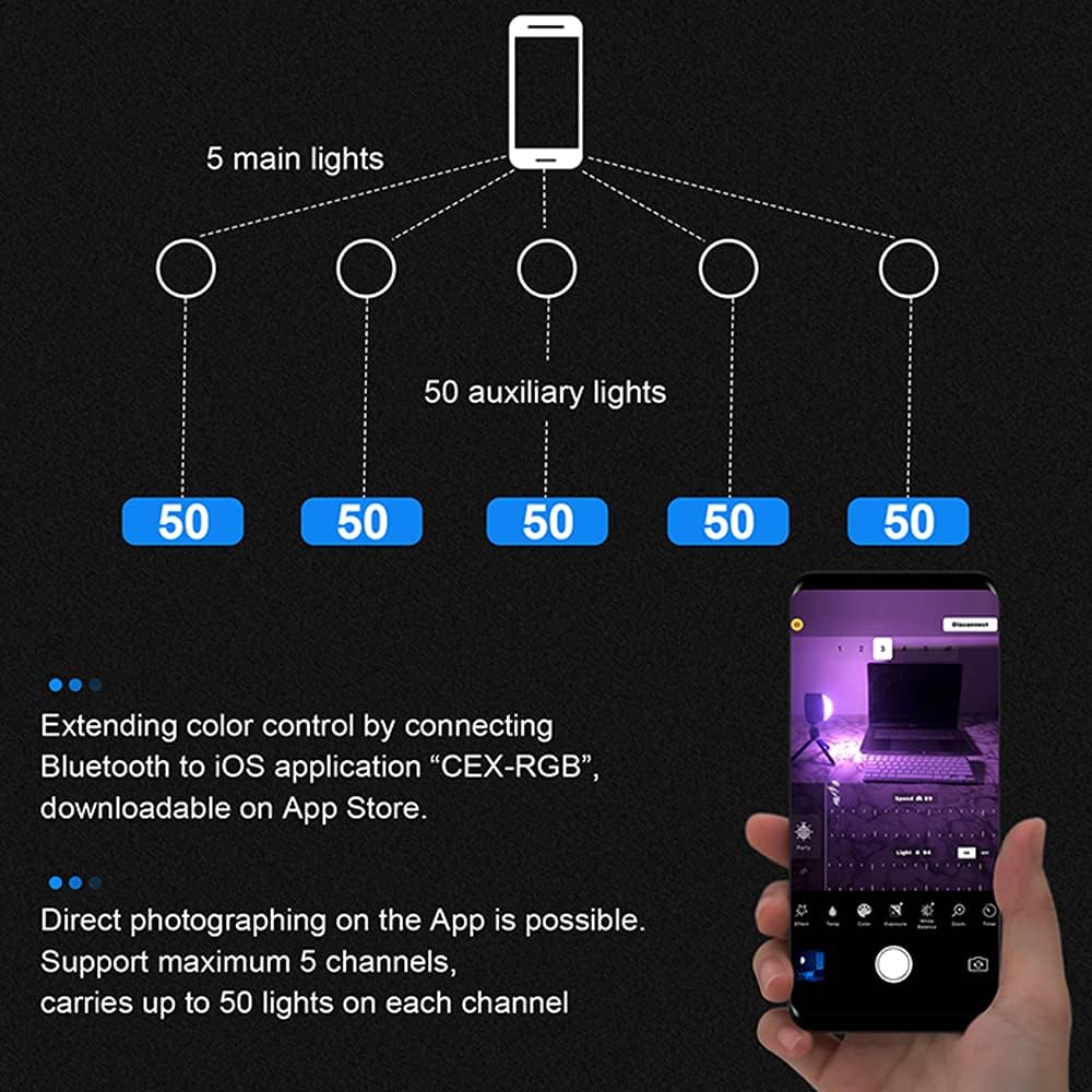 Mini RGB LED Light with APP Control, 2800K-10000K Dimmable Camera Video Lighting I9338