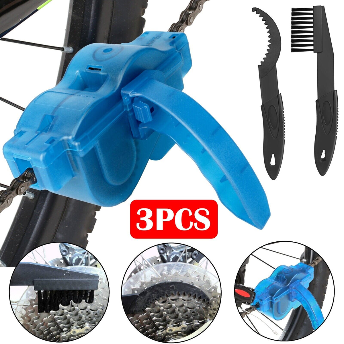 Bicycle Chain Cleaner Cleaning Brush Wheel Kit F986308