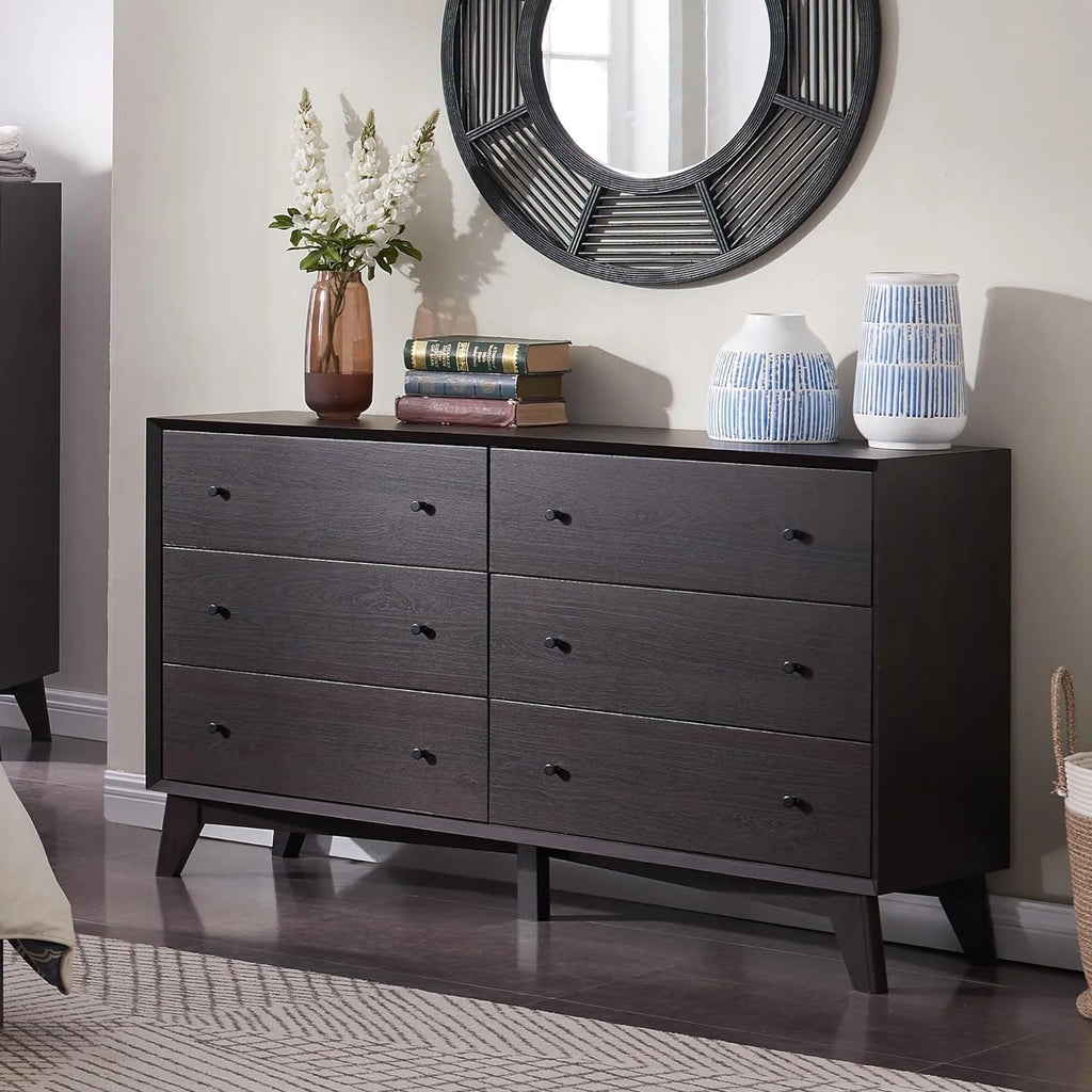 Mid Century Modern 6 Drawer Dresser E34382
