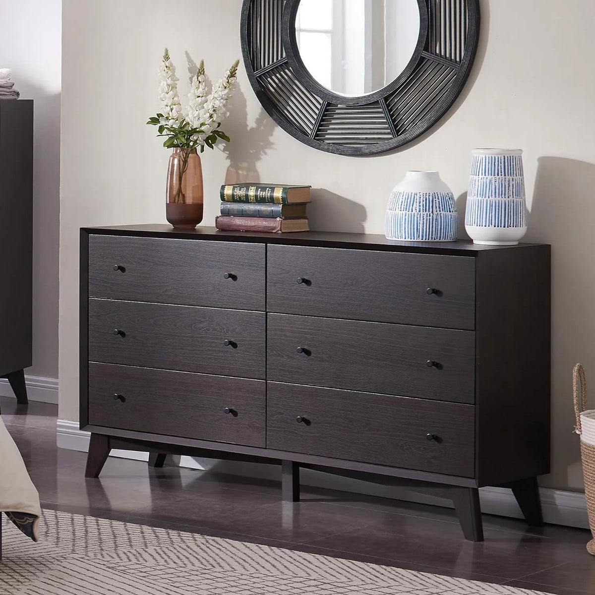 Mid Century Modern 6 Drawer Dresser E34382