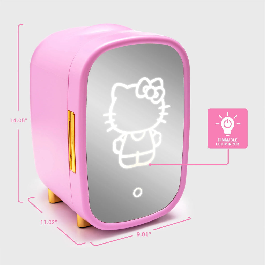 Pink Mini Fridge 7L with Light Up Mirror H88460