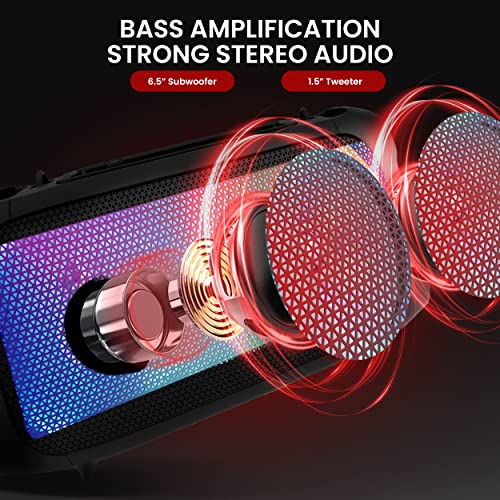600W Rechargeable Portable Boombox Speaker with Microphone S464404