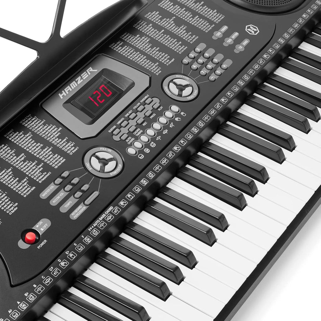 61-Key Portable Electronic Keyboard Piano with Stand, Stool, Headphones, Microphone & Sticker Sheet Y8101