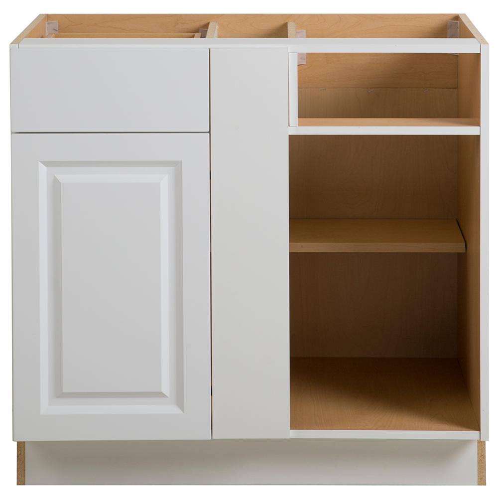 White Blind Base Corner Cabinet B62391